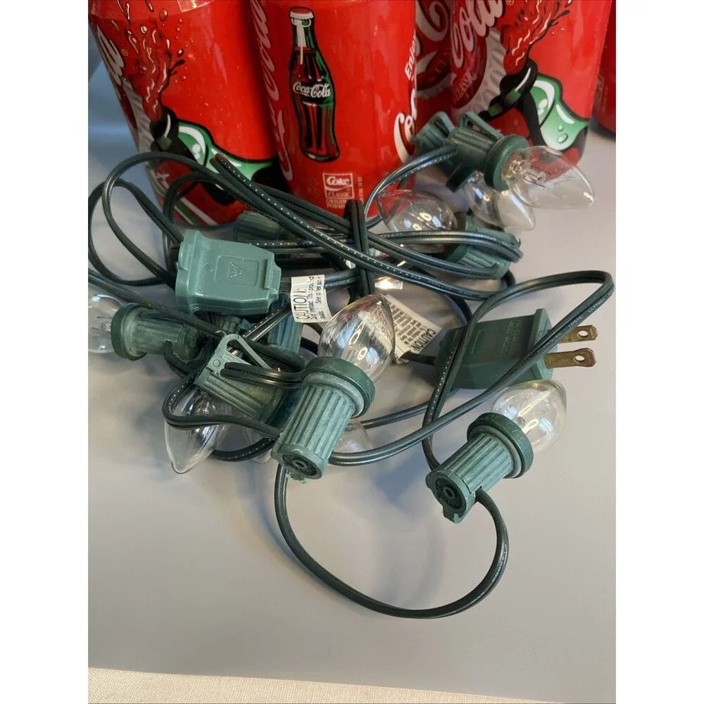 10 Vintage Coca-Cola Blow Mold String Lights Camper Outdoor Advertising w Box